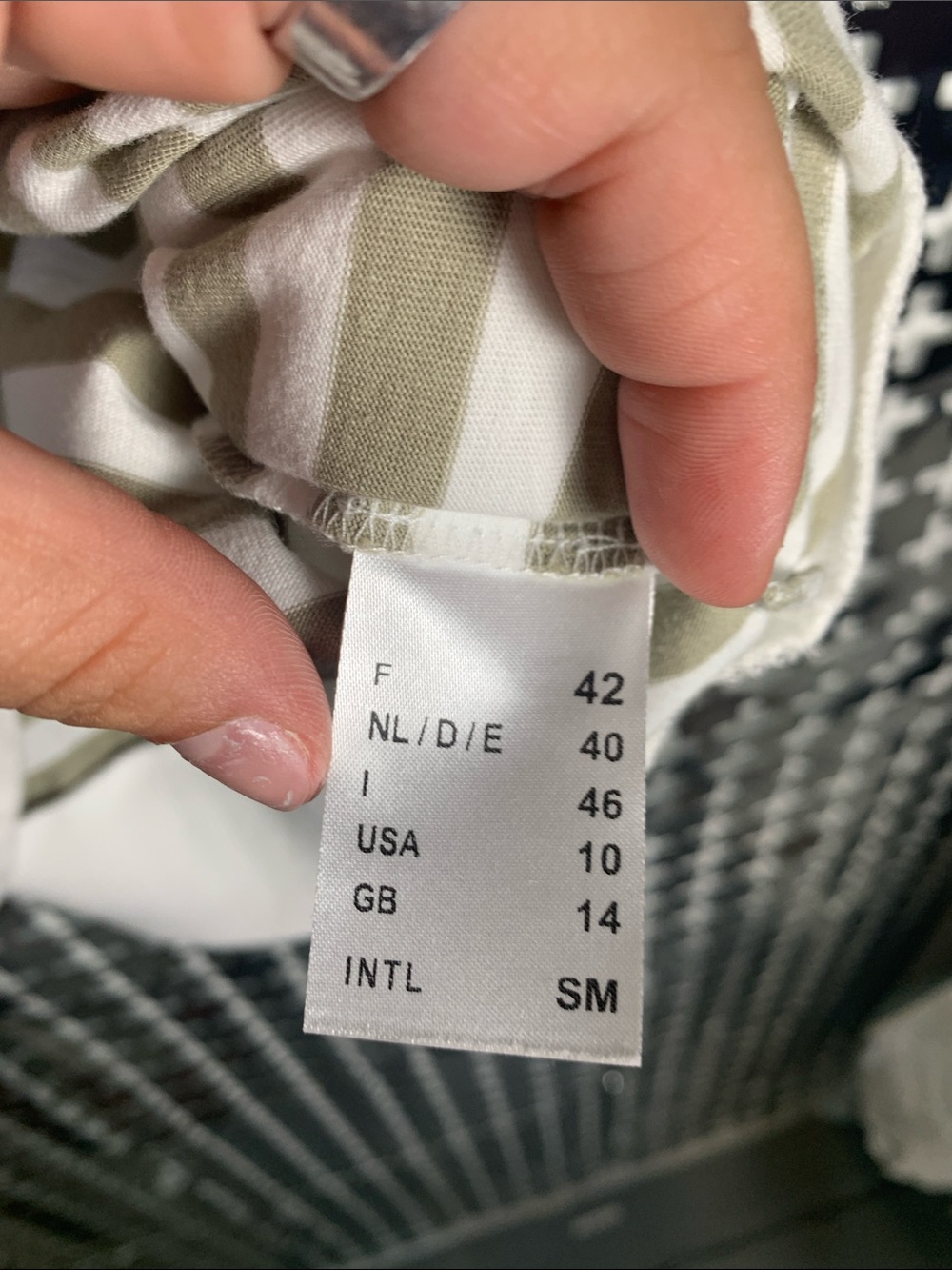 Saint James White and Olive Striped Short Sleeve Tee - Picture 3 of 6